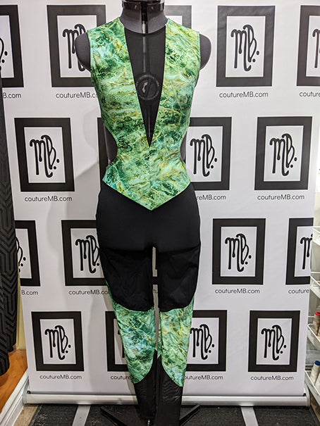 Green & black unitard MB 28 (adult small / medium)