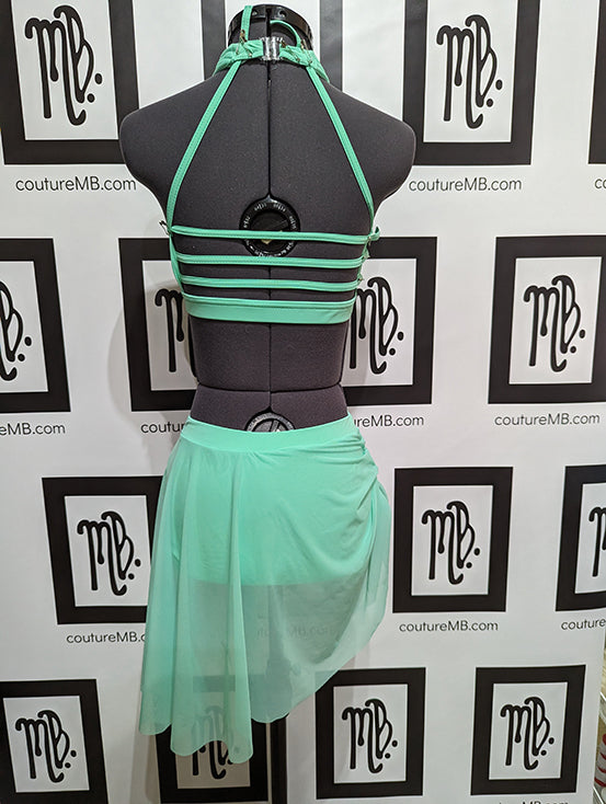 Mint two 2-piece cross-over with skirt MB 16 (adult xxsmall / xsmall)