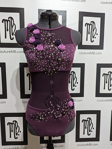 Plum purple leotard with embellishments MB-26 (adult small)