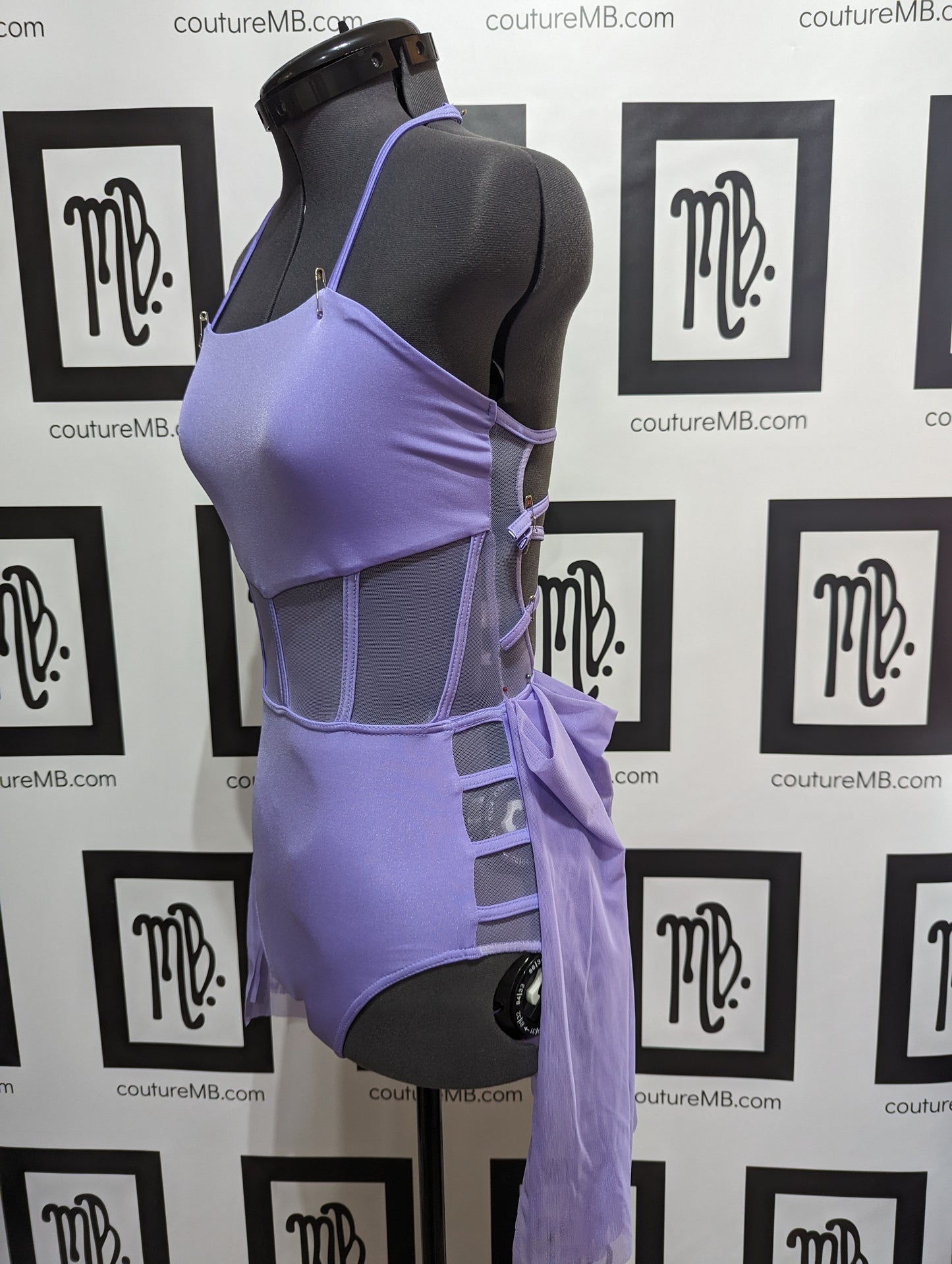 Purple lilac lavender leotard with skirt (adult small / medium)