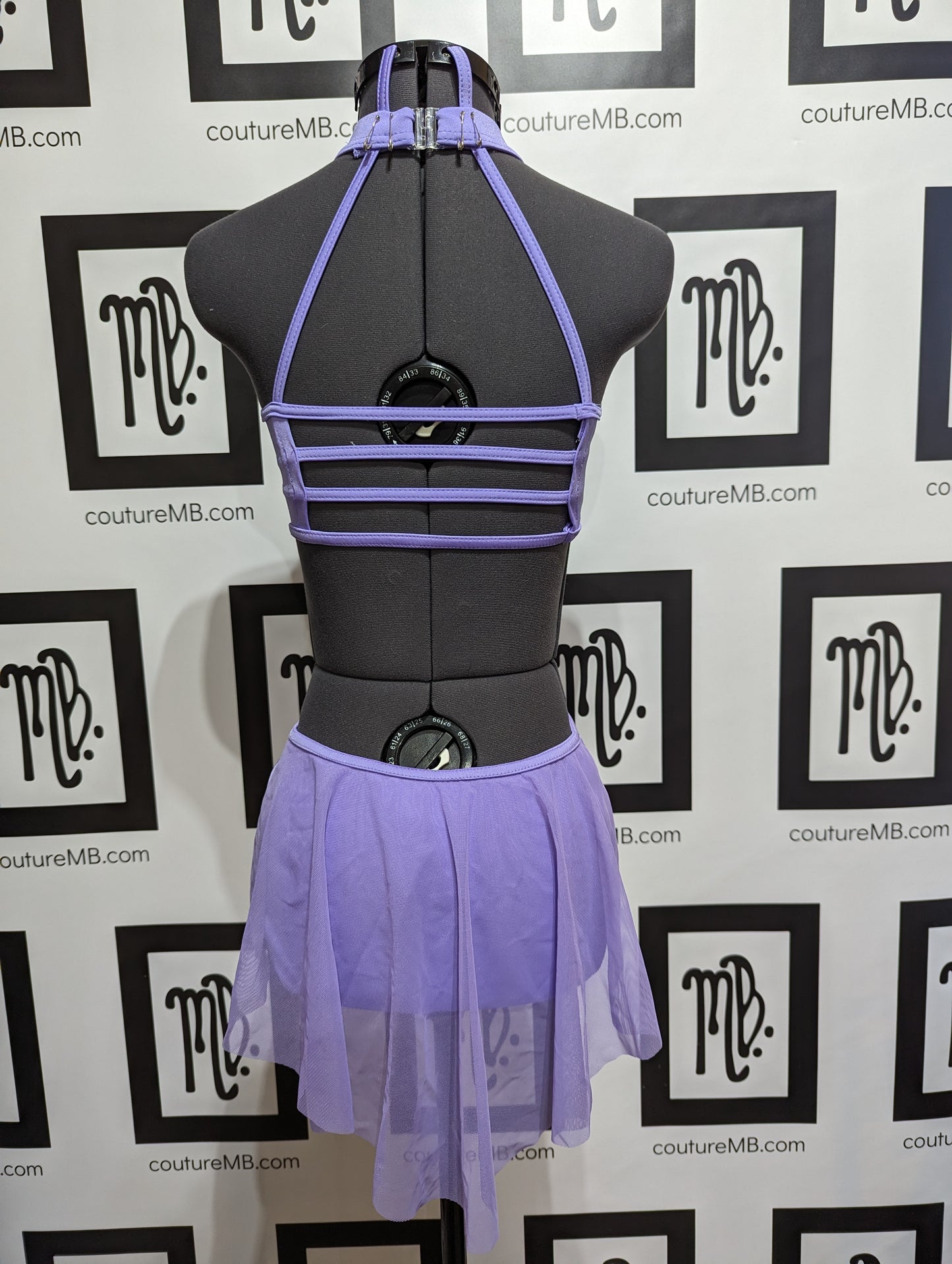 Purple lilac lavender leotard with skirt & roushing MB-14 (child xxlarge / adult xxsmall)