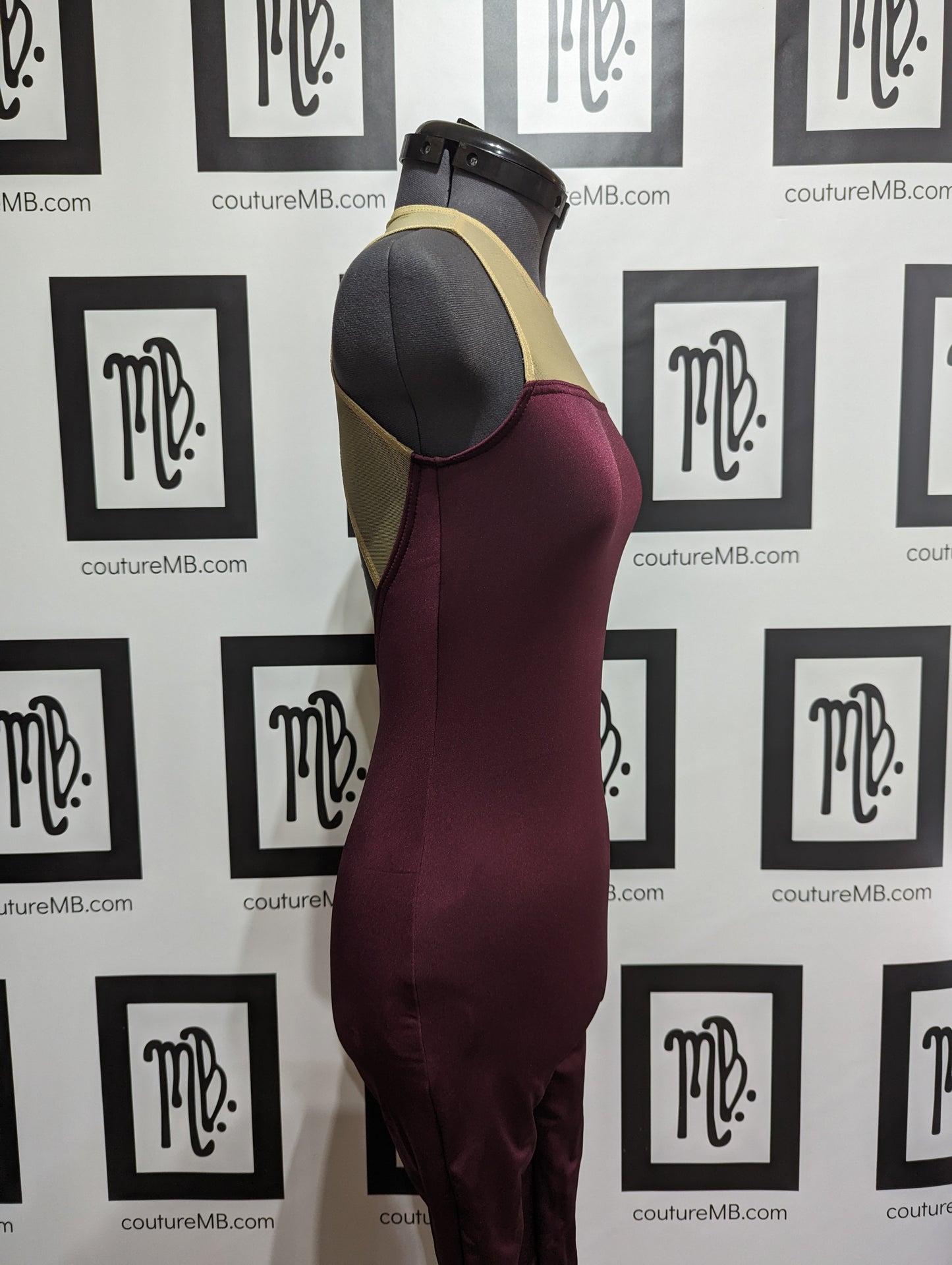 Burgundy unitard (adult xxsmall)