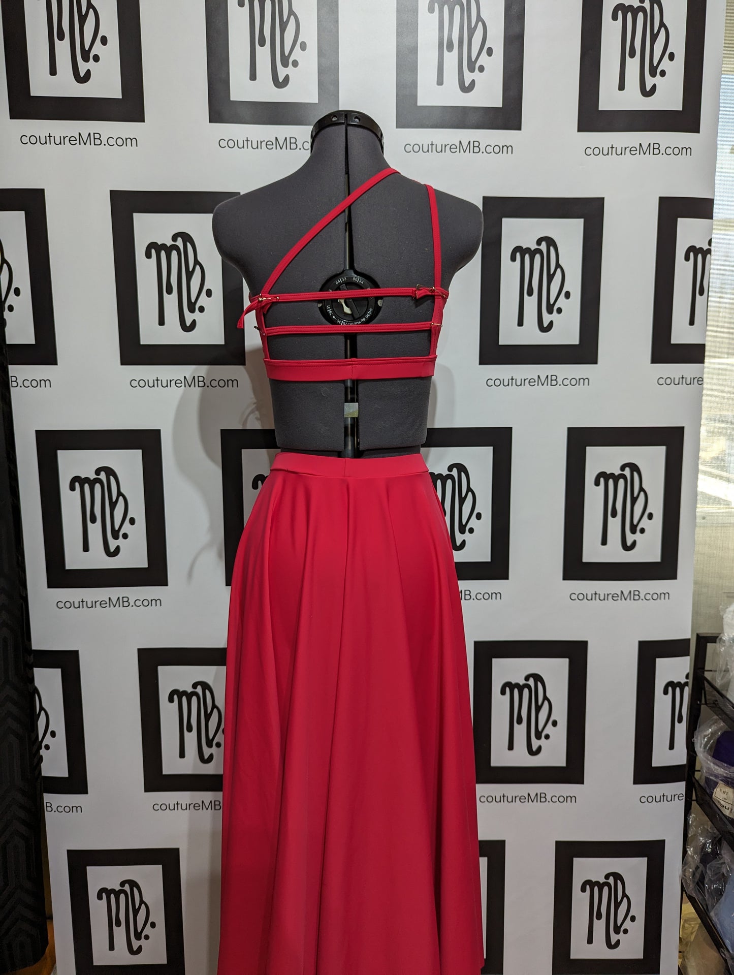 Red Rose two 2-piece with overlay & long skirt MB-26 (adult small)