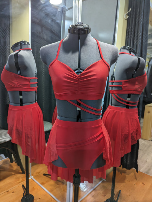 Red 2-piece with skirt MB 26 (adult S)