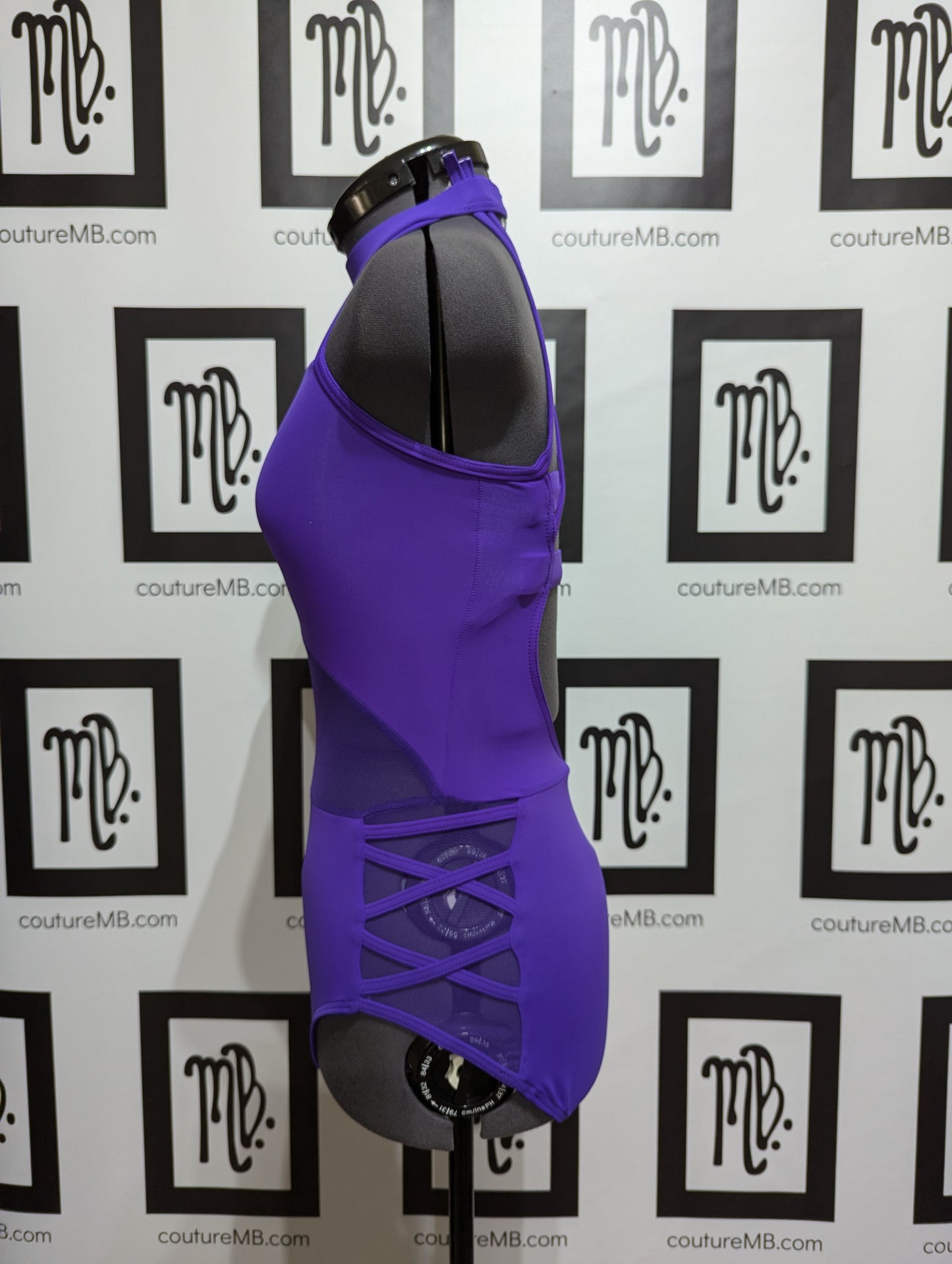 Purple MB 26 (adult small) leotard cutouts straps